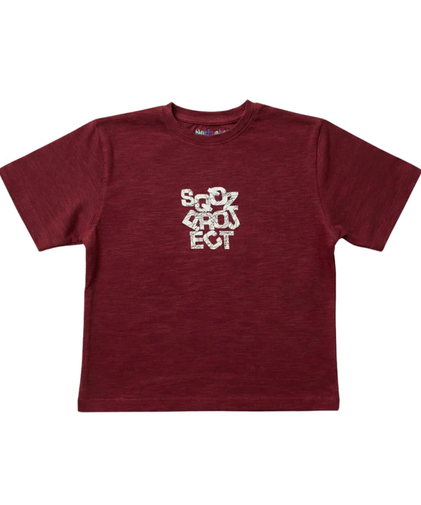 Maroon SQQZ Project Tshirt For Kids