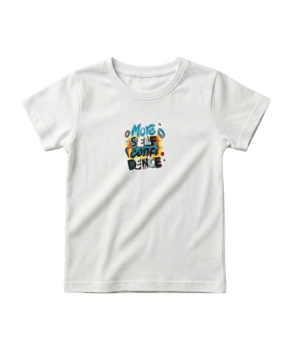 White More Self Confidence Tshirt For Kids
