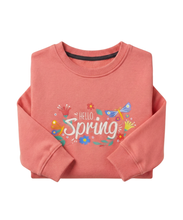 Pink Hello Spring Sweatshirt for Girls