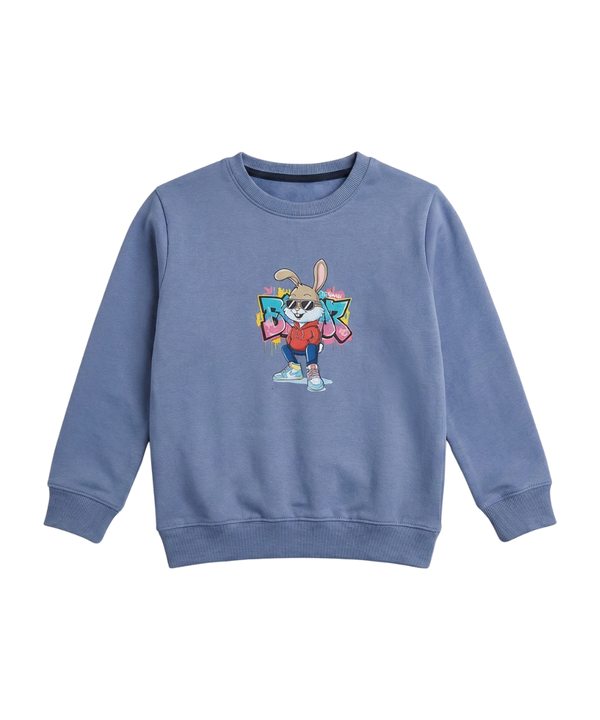 Blue Cool Bunny Sweatshirt for Kids -