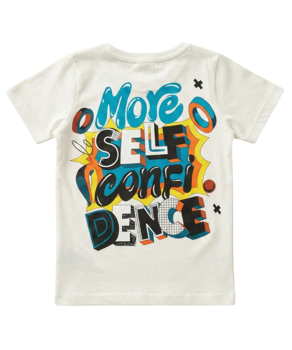 White More Self Confidence Tshirt For Kids