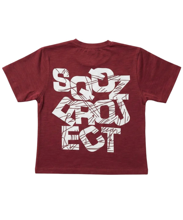 Maroon SQQZ Project Tshirt For Kids