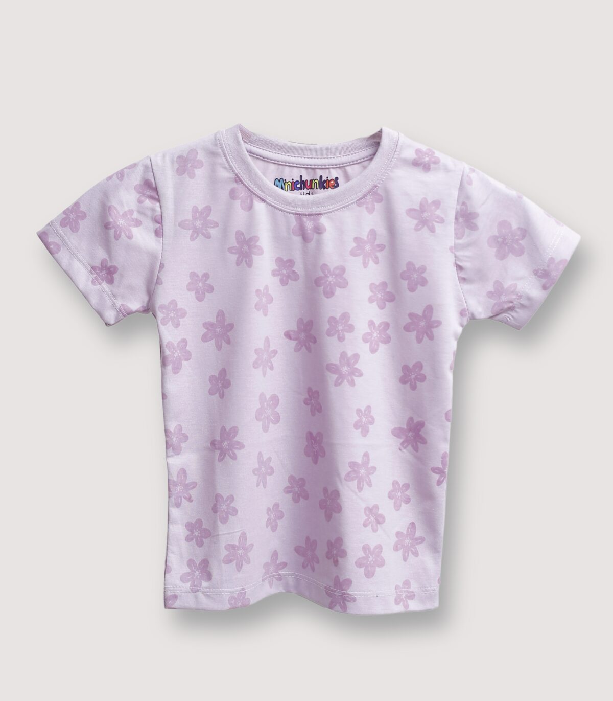 Girls Jersey All Over Printed Tee – Light Pink