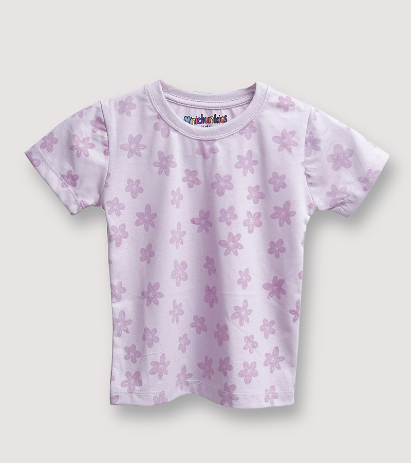 Girls Jersey T-Shirt Flowers