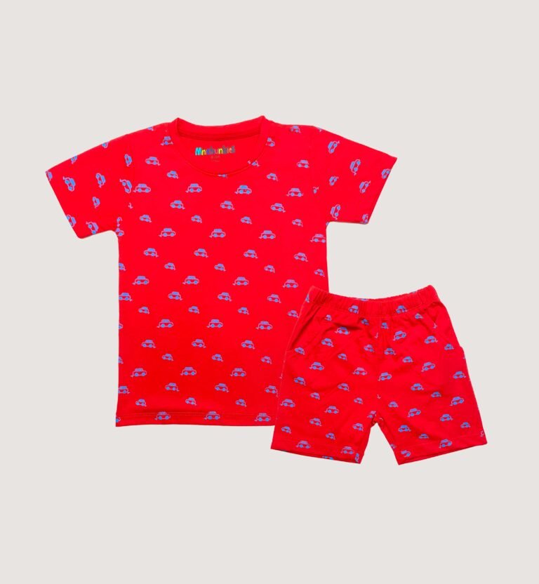 Boys Allover Cars Print Jersey 2-Piece Suit