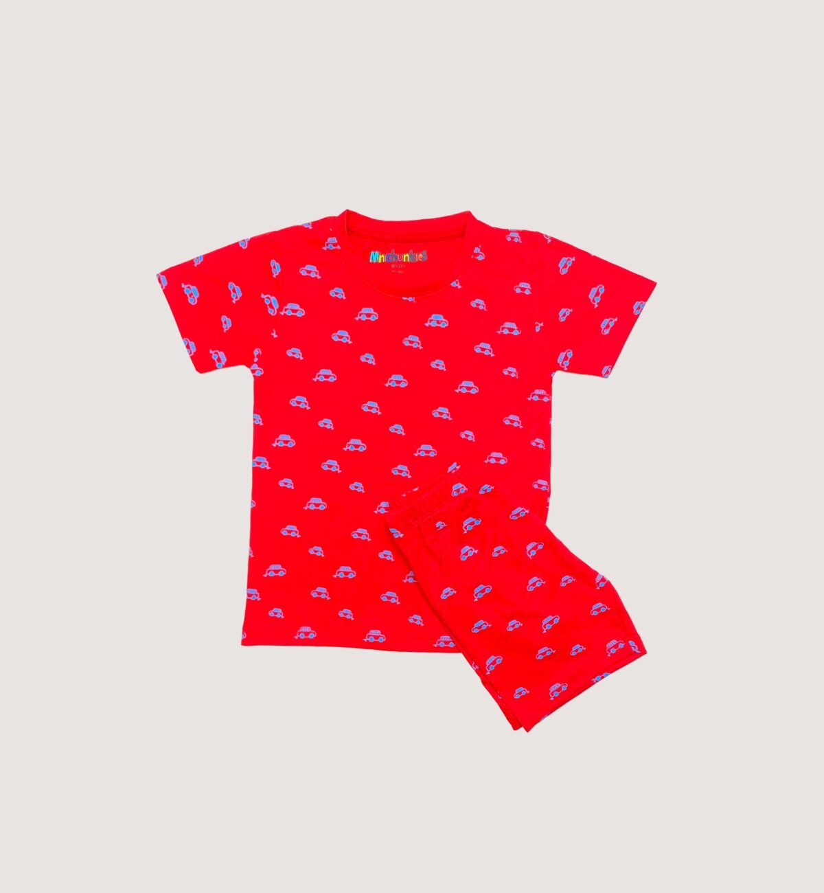 Boys Allover Cars Print Jersey 2-Piece Suit