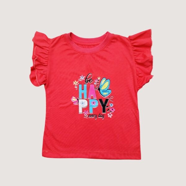 Girls Jersey T-Shirt Be Happy Everyday