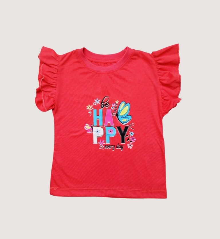 Girls Jersey T-Shirt Be Happy Everyday