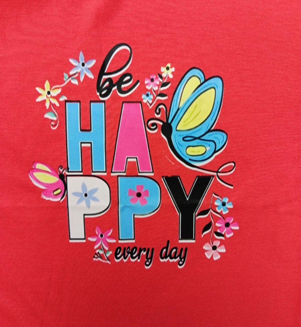 Girls Jersey T-Shirt Be Happy Everyday