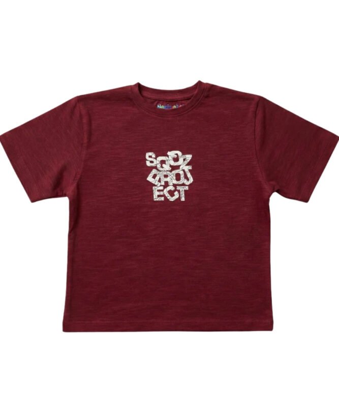 Maroon SQQZ Project Tshirt For Kids 01