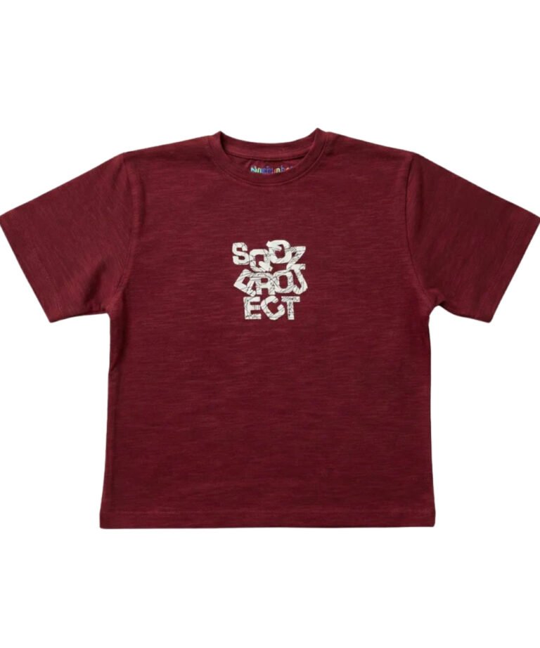 Maroon SQQZ Project Tshirt For Kids 01