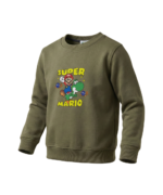 Olive Green Super Mario Sweatshirt for Kids - Image 2