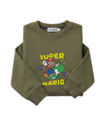 Olive Green Super Mario Sweatshirt for Kids - Image 5