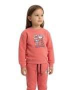 Pink Cute Unicorn Sweatshirt With Trouser for Kids - Image 5