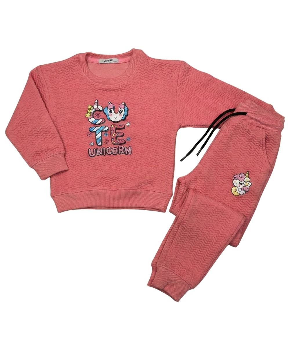 14_1a7651a1-a863-4d35-b1ba-c38ef0fd104b Pink Cute Unicorn Sweatshirt With Trouser for Kids - Image 1