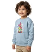 Sky Blue Patchwork Bunny Sweatshirt for Kids - Image 2