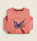 Pink Butterfly Sweatshirt for Kids - Image 2
