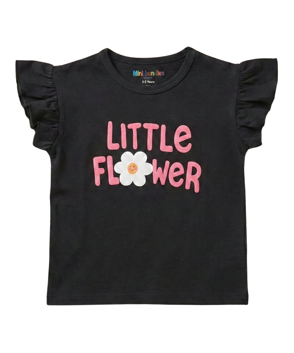 1_21334857-db16-4c8d-98f4-9d571f2d9c5c Little Flower Drop Shoulder T-shirt For Kids - Image 1