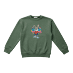 Green Cool Bunny Sweatshirt for Kids