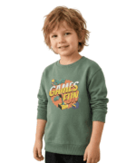 Green Games Fun Sweatshirt for Kids - Image 2