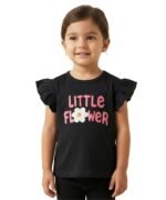 Little Flower Drop Shoulder T-shirt For Kids - Image 7