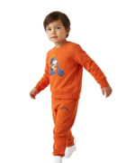 Orange Peanut  Sweatshirt With Trouser for Kids - Image 3
