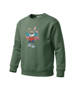 Green Cool Bunny Sweatshirt for Kids - Image 3