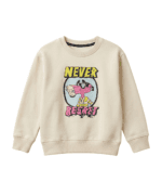 Beige Pink Panther Never Regret Sweatshirt for Kids