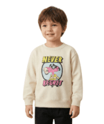 Beige Pink Panther Never Regret Sweatshirt for Kids - Image 2