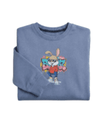 Blue Cool Bunny Sweatshirt for Kids - Image 3