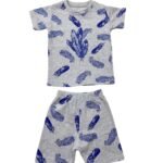 Gray Feathers 2-Piece Suit for Infant