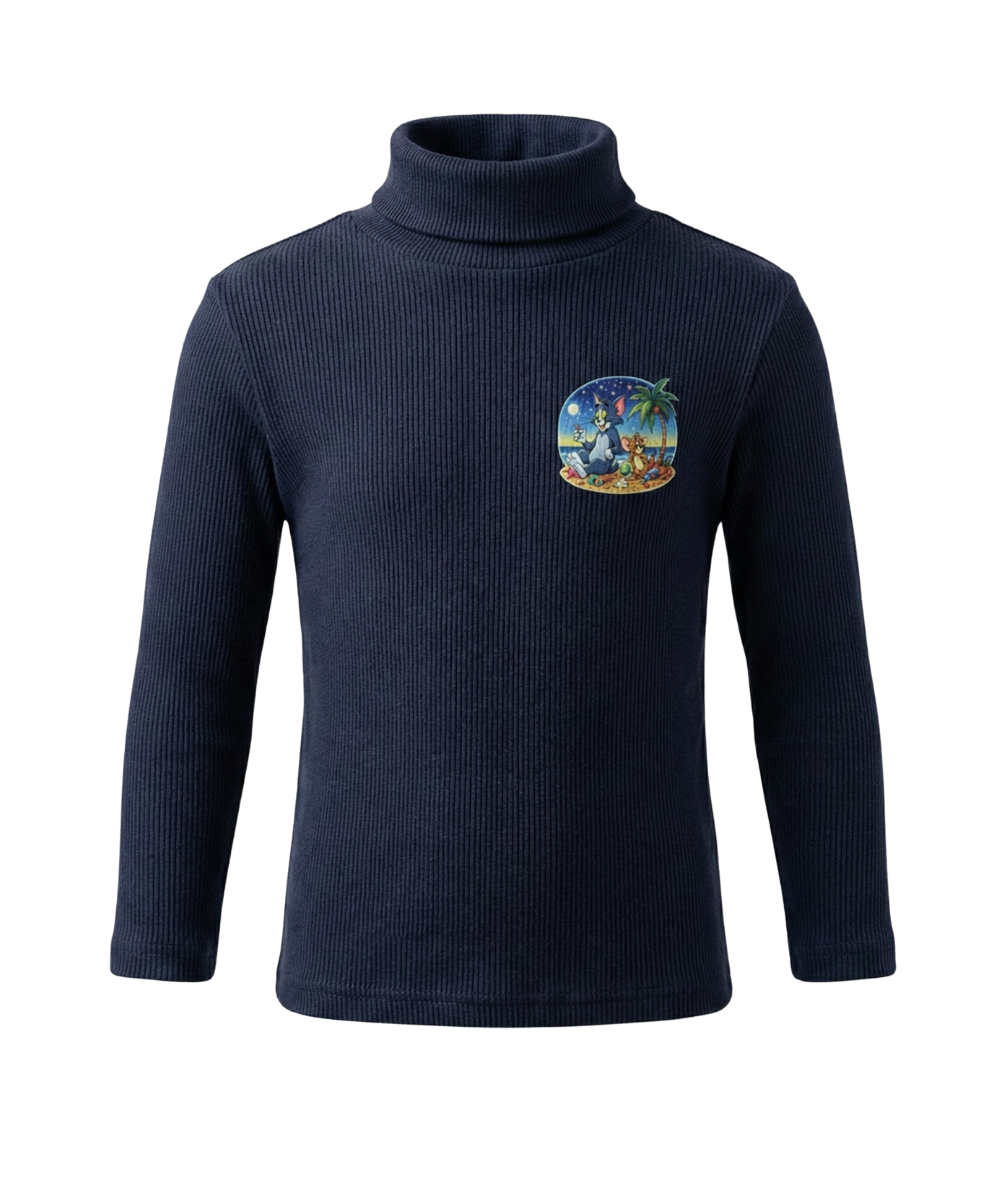 50-1 Navy Blue High Neck for Kids - Image 1