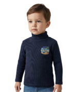 Navy Blue High Neck for Kids - Image 2