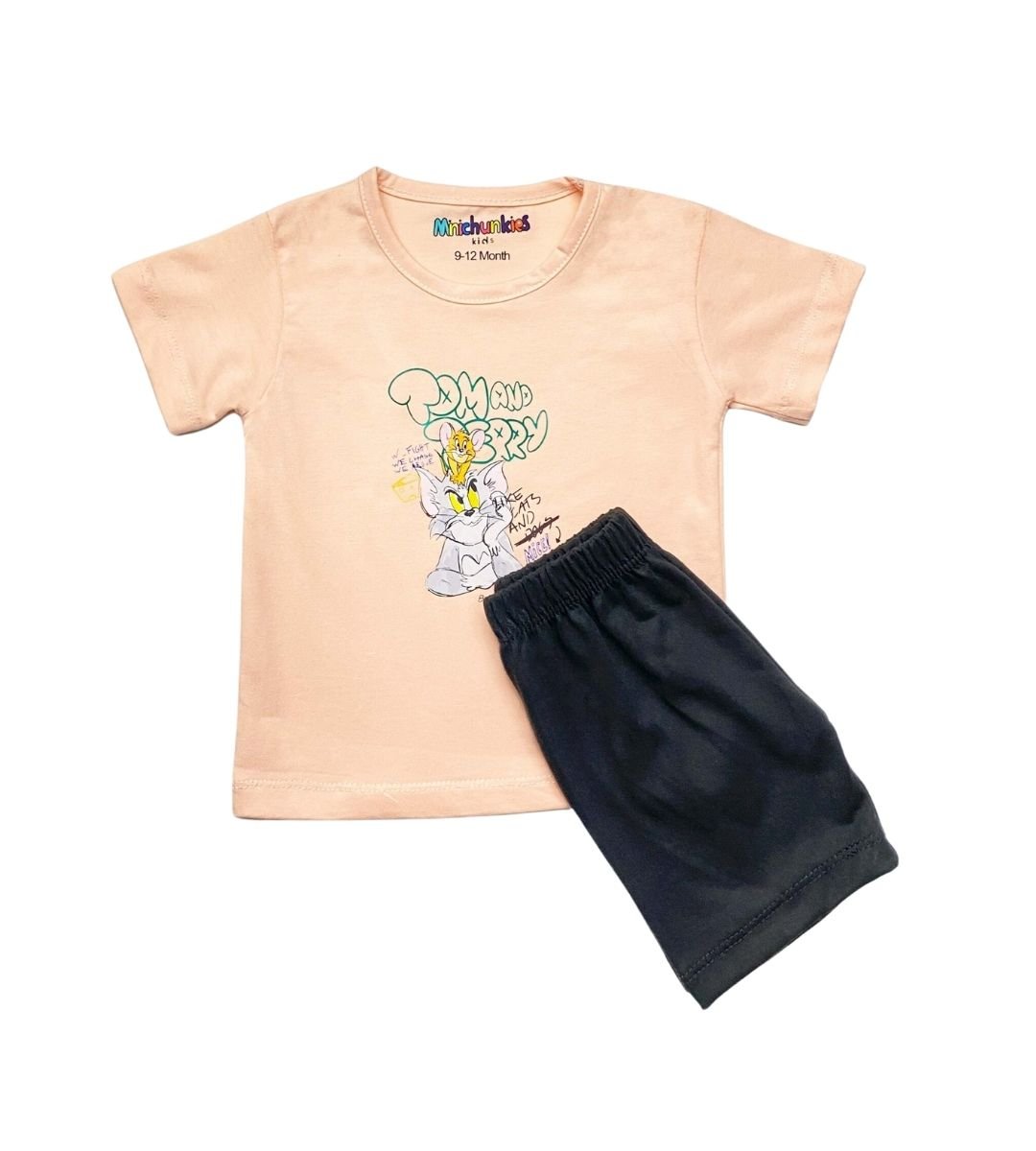 8_00dade8f-b86f-4ffc-8838-a5efc89eb439 Pink Infant Boys Tom and Jerry 2-Piece Suit - Image 1