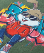 Green Cool Bunny Sweatshirt for Kids - Image 7
