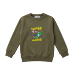 Olive Green Super Mario Sweatshirt for Kids