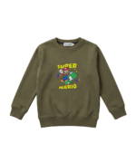Olive Green Super Mario Sweatshirt for Kids