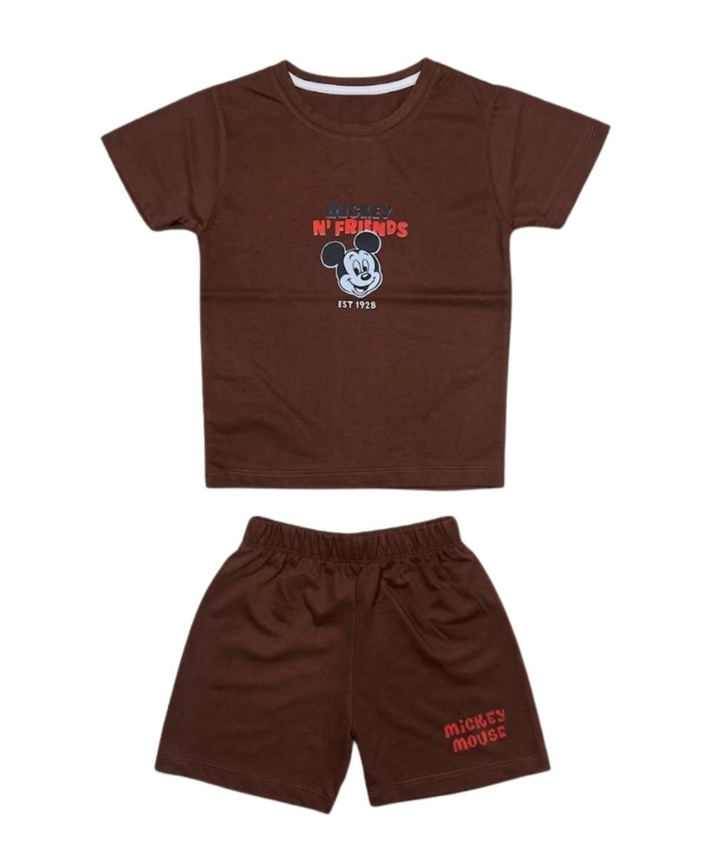 18 Brown Mickey Mouse 2-Piece Suit for Infant - Image 1