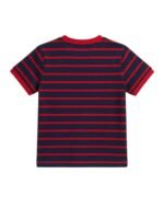 Navy Red Bold Stripe T-shirt For Kids - Image 2