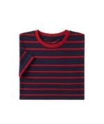 Navy Red Bold Stripe T-shirt For Kids - Image 3
