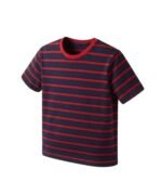 Navy Red Bold Stripe T-shirt For Kids - Image 4