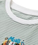 More self confidence Green White Classic Stripe T-shirt For Kids - Image 3