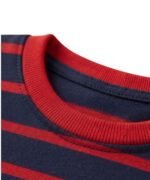Navy Red Bold Stripe T-shirt For Kids - Image 6