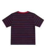 Navy Red Pinstripe T-shirt For Kids - Image 3