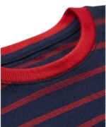 Navy Red Pinstripe T-shirt For Kids - Image 6