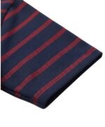 Navy Red Pinstripe T-shirt For Kids - Image 7