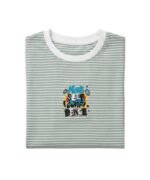 More self confidence Green White Classic Stripe T-shirt For Kids - Image 5