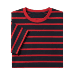 Black Red Bold Stripe T-shirt For Kids - Image 4